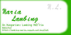 maria lambing business card